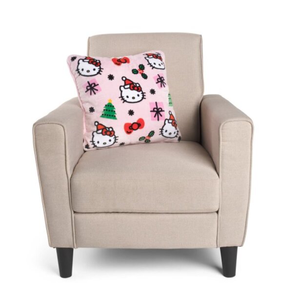 NWT Hello Kitty Holiday 18in 2pk Square Pillow with Shaped Head Pillow Set - Picture 2 of 3